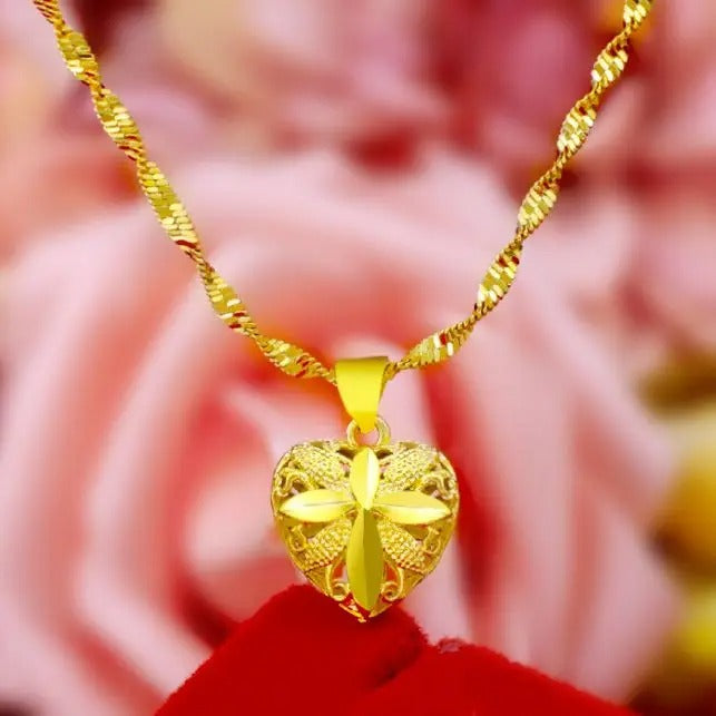 24K Gold Aura Heart Shape Necklace