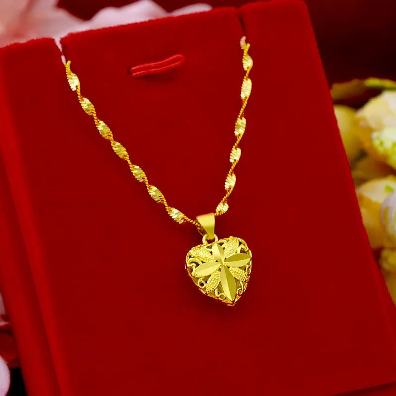 24K Gold Aura Heart Shape Necklace
